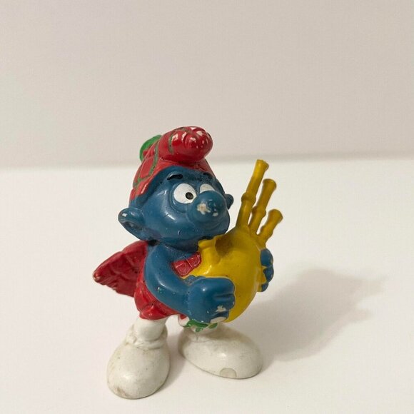 Vtg Smurf Smurfs Peyo Germany Bully Scottish Bagpipe Toy Figure - Picture 6 of 14